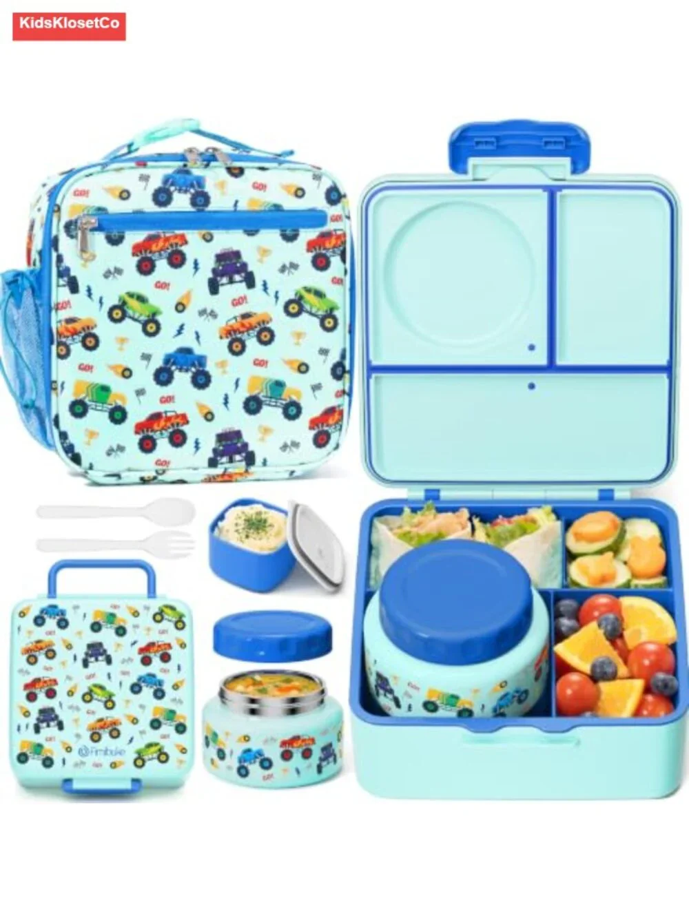 Leakproof Kids Bento Lunch Box with Thermo and Insulated Bag for School
